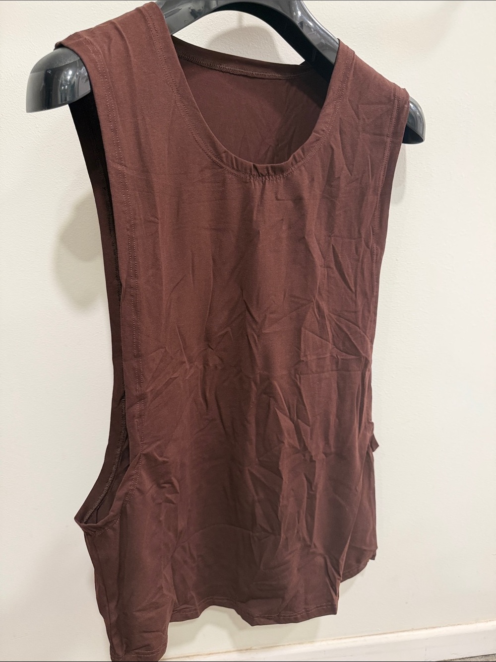 Men's Classic Scoop Neck Tank Top in Chocolate Brown
